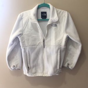 White north face girls M zip up